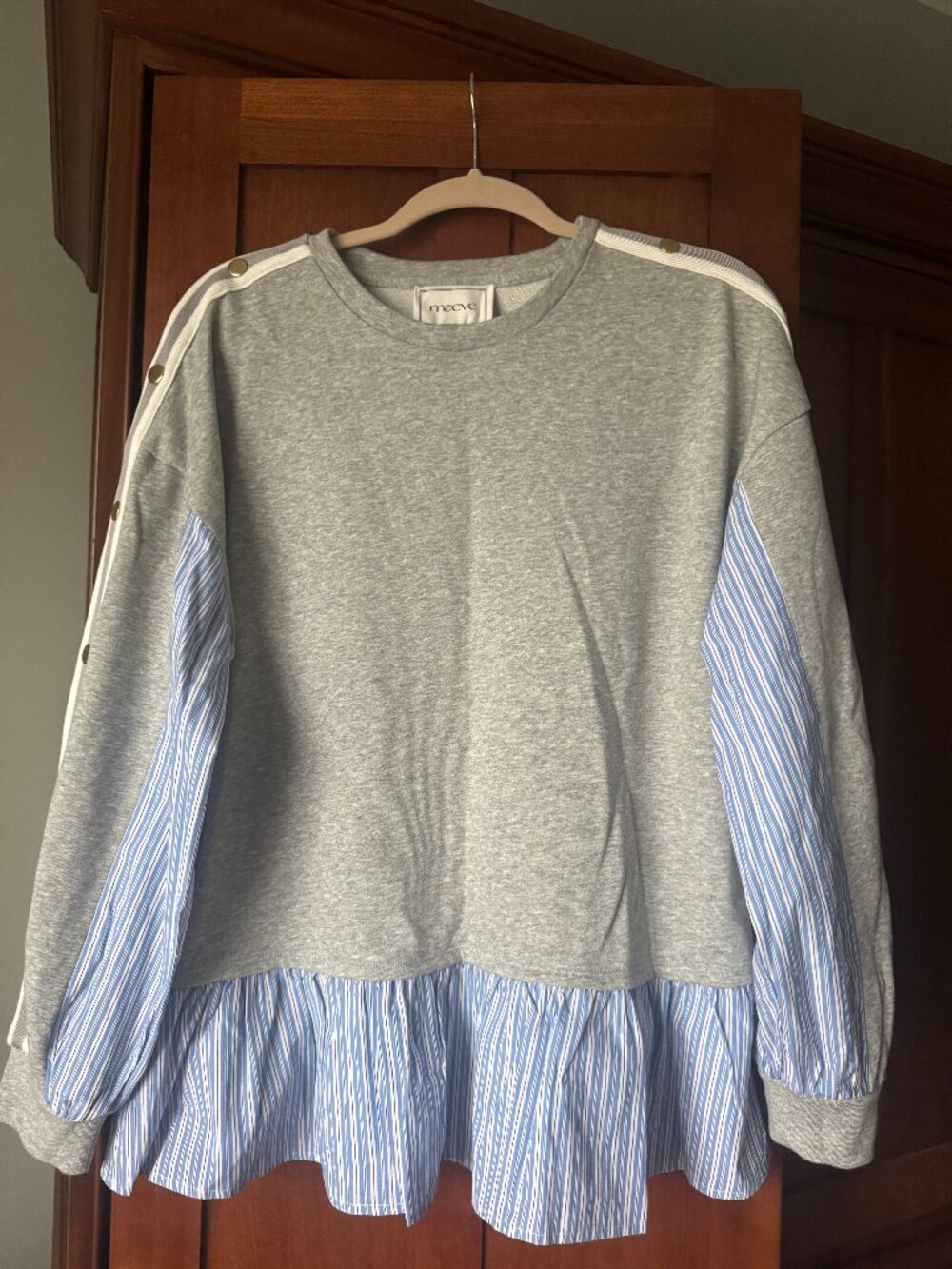 Maeve Twofer Peplum Sweatshirt